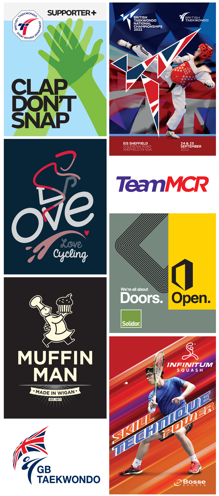 British Taekwondo - Love Cycling - Team Manchester - Solidor - Muffin Man - Infinitum Squash